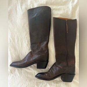 Lucchese x Kemosabe buffalo leather tall knee high boots RARE. 9.5